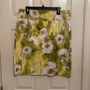 Green and yellow floral skirt